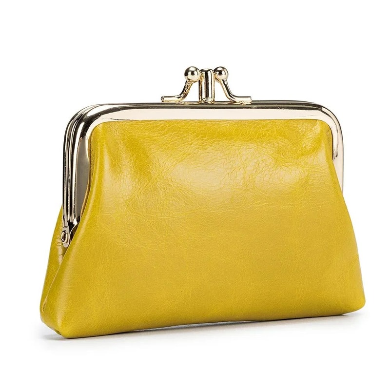 Vintage Genuine Leather Womens Wallet With Hasp Closure DoubleLayer Coin Purse Large Capacity Organ 9