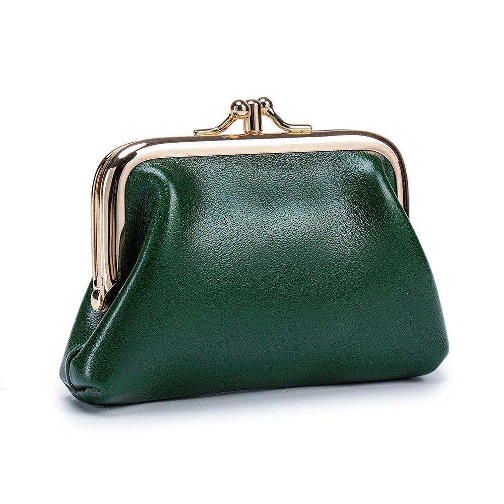 Vintage Genuine Leather Womens Wallet With Hasp Closure DoubleLayer Coin Purse Large Capacity Organ 12