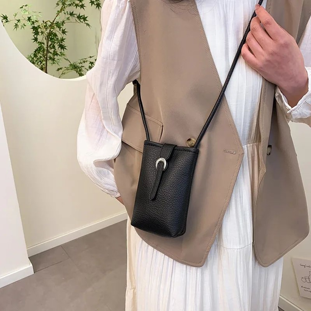 Everyday Carry PU Leather Shoulder Bag For Women Large Capacity Crossbody Phone Purse 3