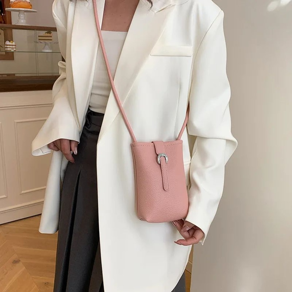 Everyday Carry PU Leather Shoulder Bag For Women Large Capacity Crossbody Phone Purse 4