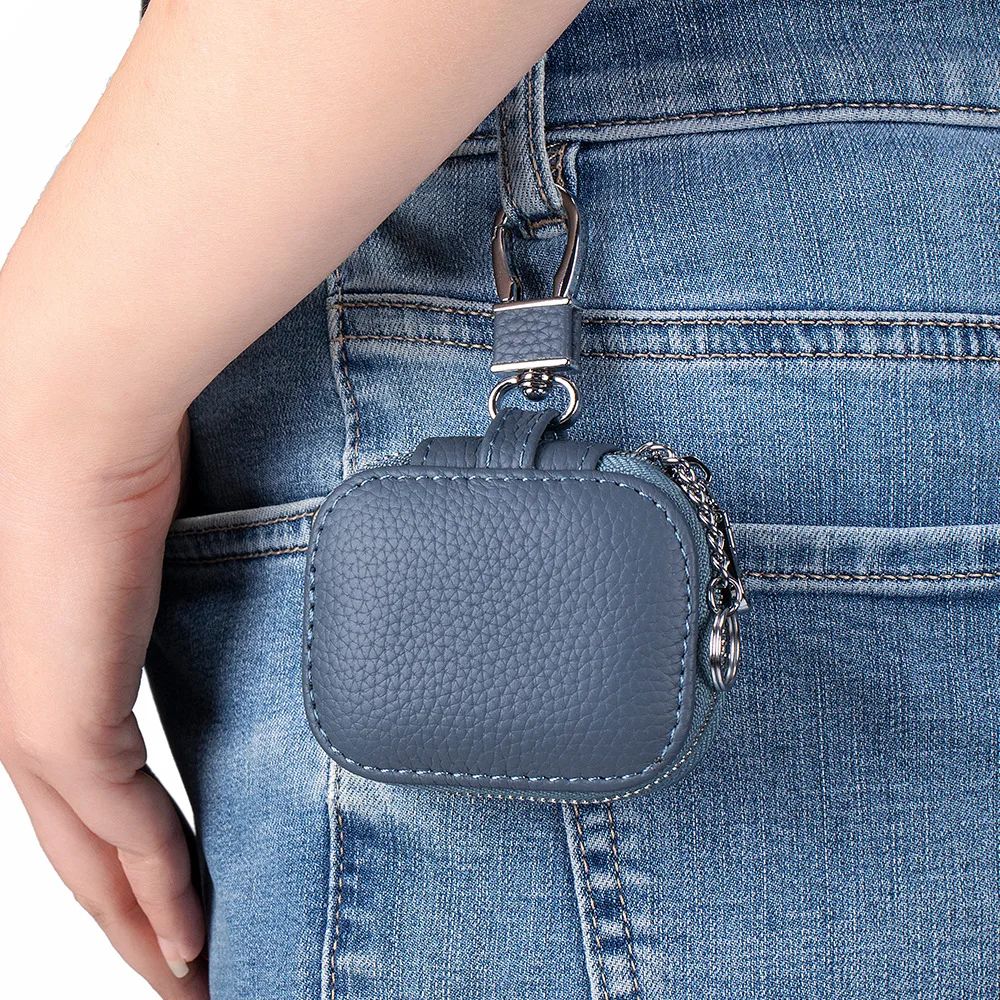 Premium Genuine Leather Key Earphone Organizer Pouch Universal Unisex Protective Case 2
