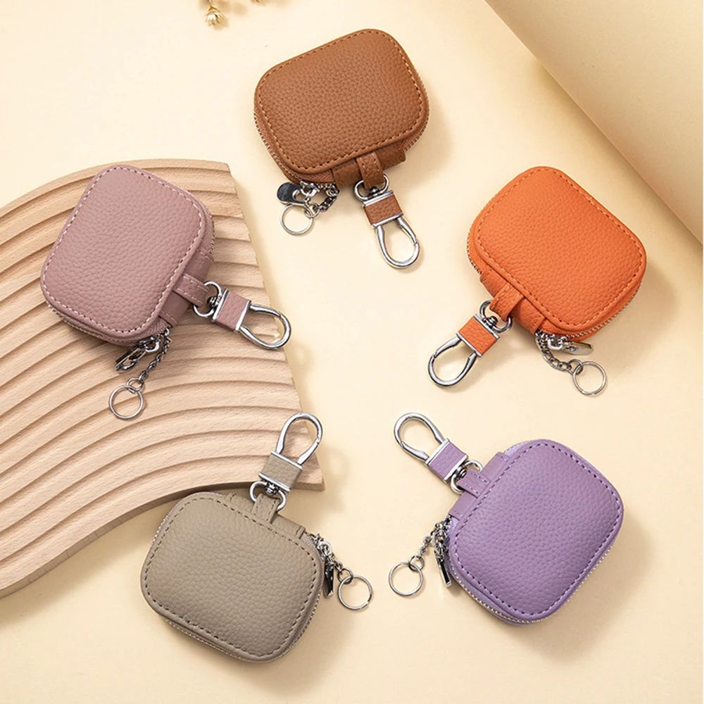 Premium Genuine Leather Key Earphone Organizer Pouch Universal Unisex Protective Case 3