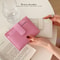 Everyday Compact Womens Wallet PU Leather Short Bifold With Zipper Coin Pocket Snap Closure 1