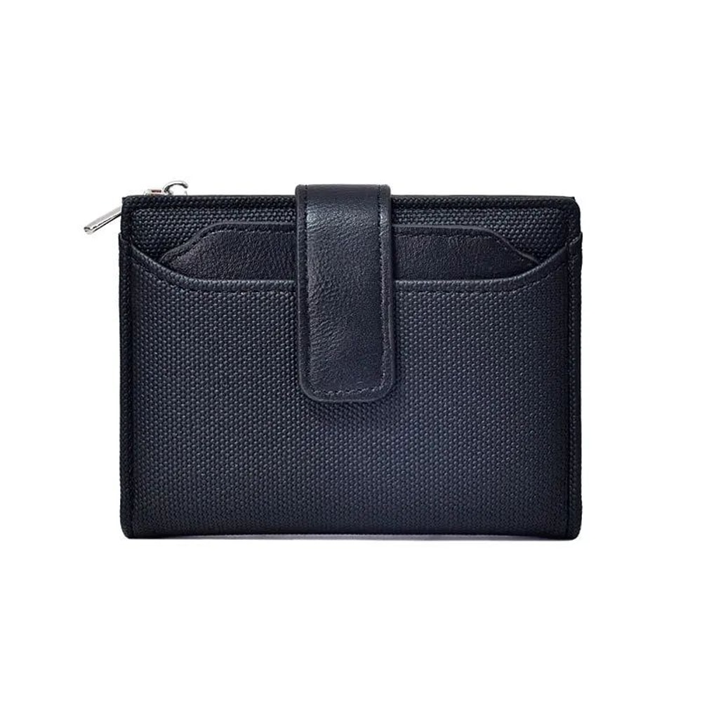 Everyday Compact Womens Wallet PU Leather Short Bifold With Zipper Coin Pocket Snap Closure 7