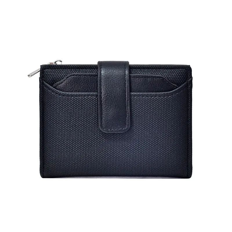 Everyday Compact Womens Wallet PU Leather Short Bifold With Zipper Coin Pocket Snap Closure 7