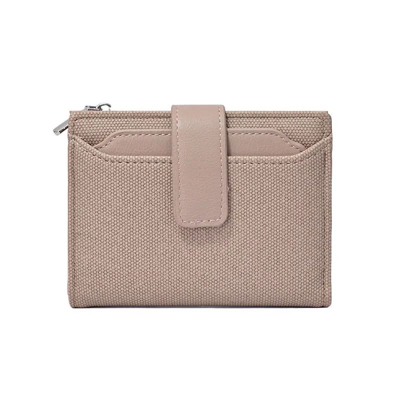 Everyday Compact Womens Wallet PU Leather Short Bifold With Zipper Coin Pocket Snap Closure 6