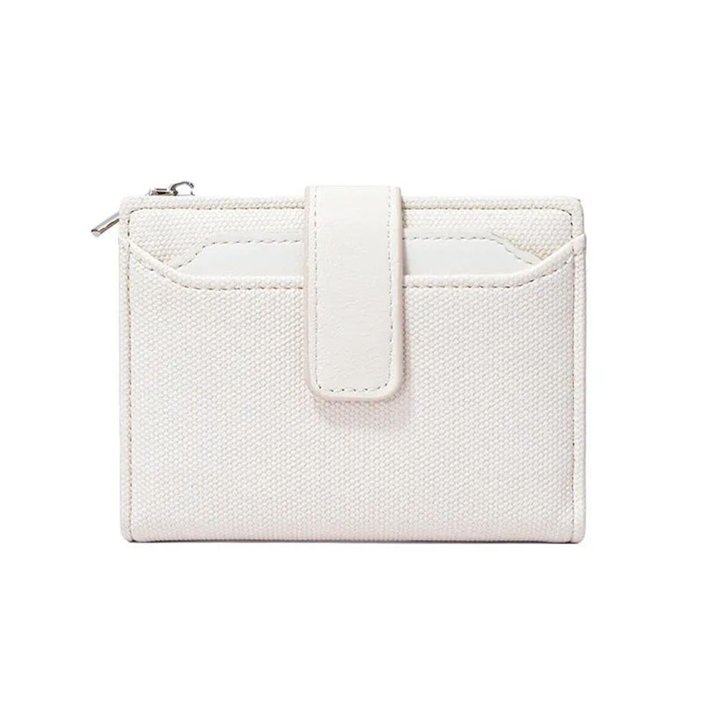 Everyday Compact Womens Wallet PU Leather Short Bifold With Zipper Coin Pocket Snap Closure 10