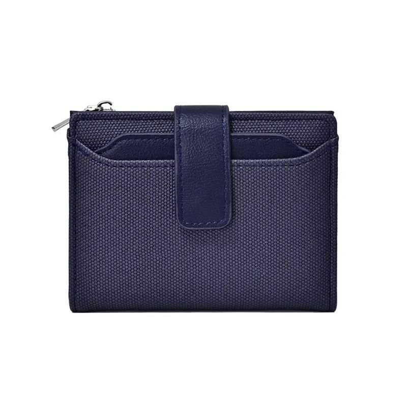 Everyday Compact Womens Wallet PU Leather Short Bifold With Zipper Coin Pocket Snap Closure 12