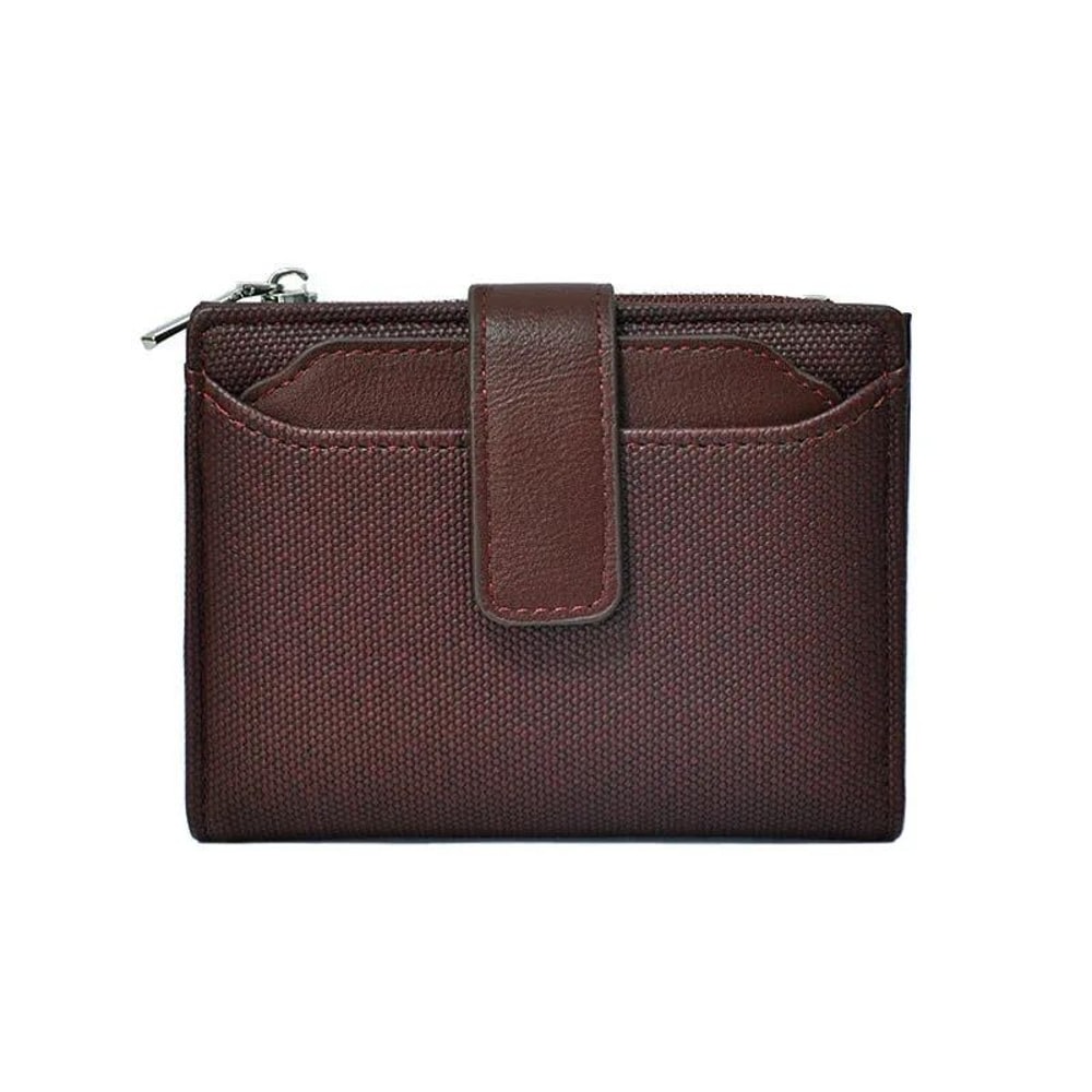 Everyday Compact Womens Wallet PU Leather Short Bifold With Zipper Coin Pocket Snap Closure 14