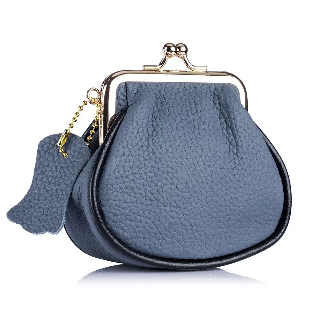 Genuine Leather Clip Wallet For Women Small Hasp Purse With Coin Pocket And Card Slots 8