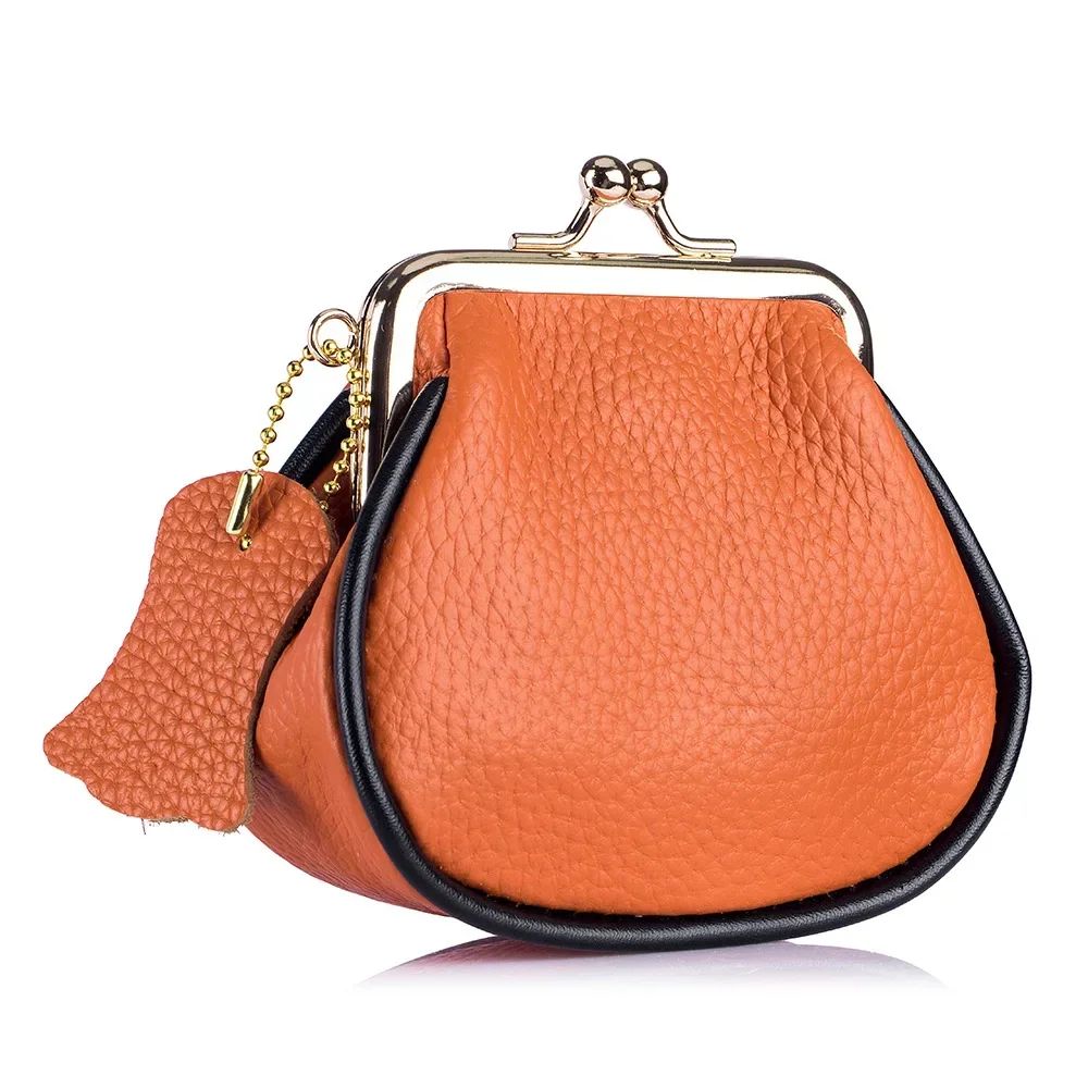 Genuine Leather Clip Wallet For Women Small Hasp Purse With Coin Pocket And Card Slots 10