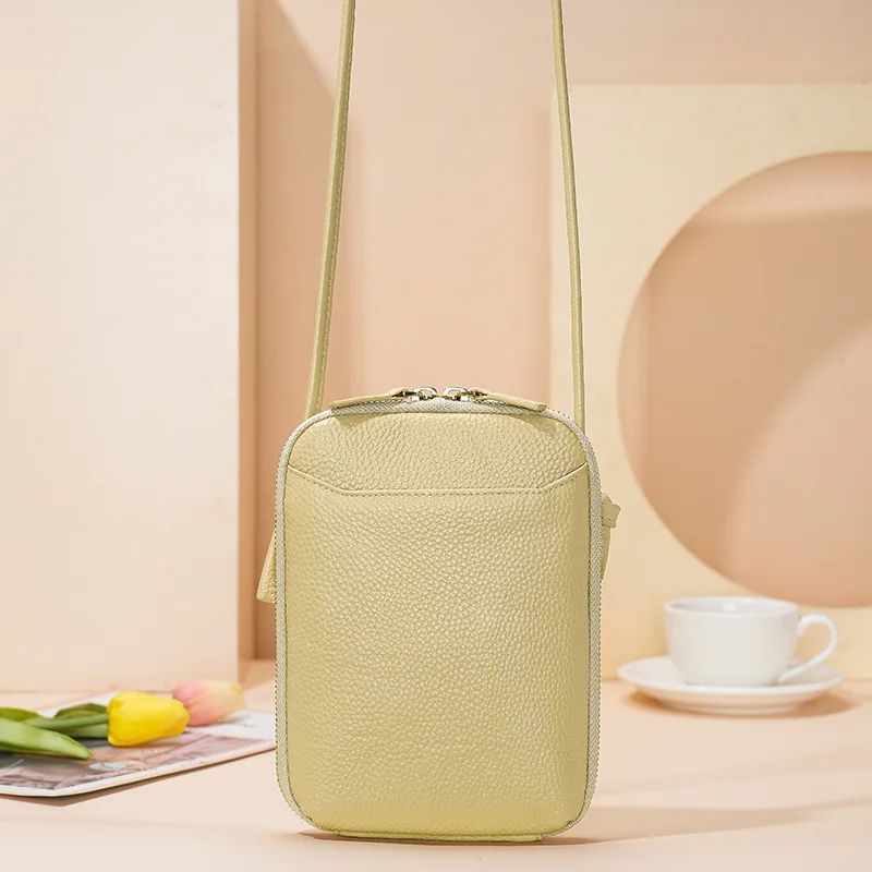 Genuine Leather Crossbody Bag For Women Zipper Shoulder Bag Large Capacity Phone Purse 13
