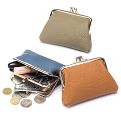 everyday genuine leather womens wallet - small hasp coin purse with roomy change storage