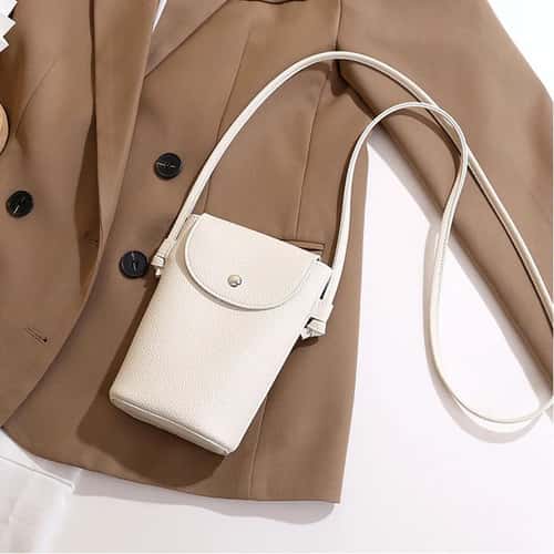 Soft Flap Womens Crossbody Phone Bag, PU Leather Shoulder Purse with Adjustable Strap