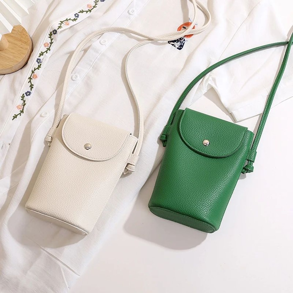 Soft Flap Womens Crossbody Phone Bag PU Leather Shoulder Purse With Adjustable Strap 1