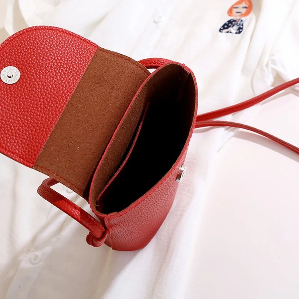 Soft Flap Womens Crossbody Phone Bag PU Leather Shoulder Purse With Adjustable Strap 2