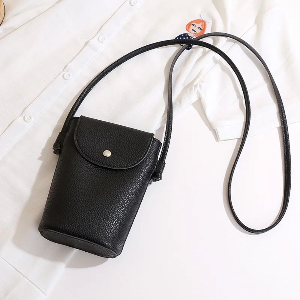 Soft Flap Womens Crossbody Phone Bag PU Leather Shoulder Purse With Adjustable Strap 5