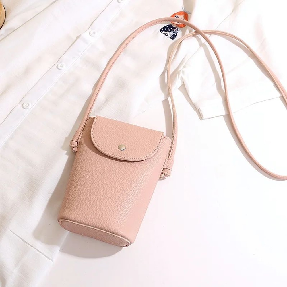 Soft Flap Womens Crossbody Phone Bag PU Leather Shoulder Purse With Adjustable Strap 9