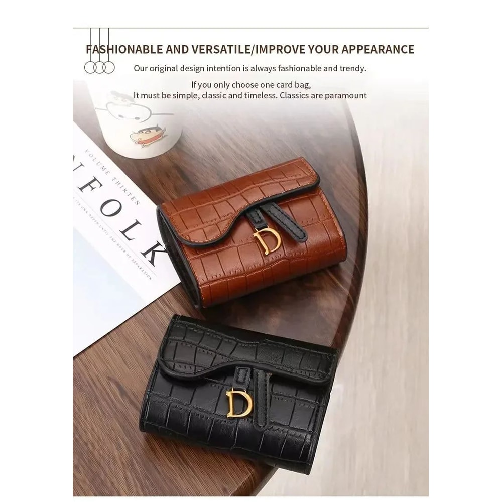 Compact PU Leather Card Holder Wallet Slim MultiFunction Mini Wallet 3