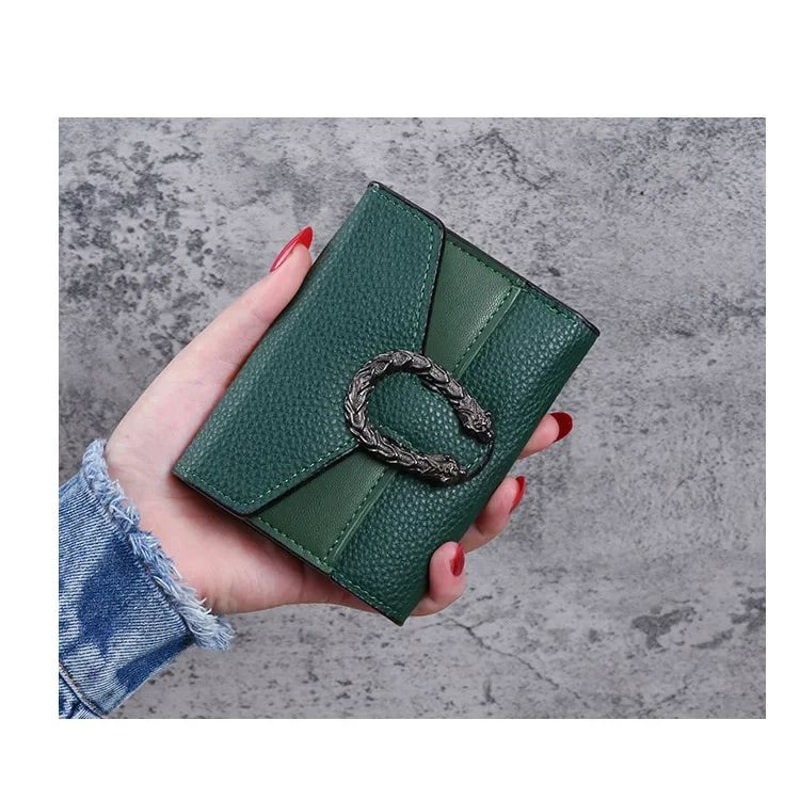 Mini Womens Wallet In Lychee Texture PU Leather Small Bifold Wallet With Coin Pocket Card Slots 5