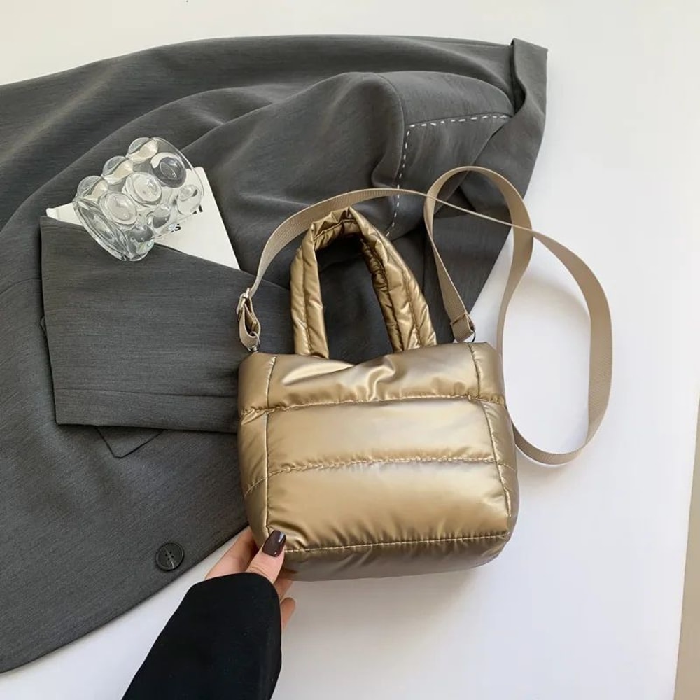 Puffer Tote Bag For Women Quilted Lightweight LargeCapacity Shoulder Handbag With Adjustable Strap 9