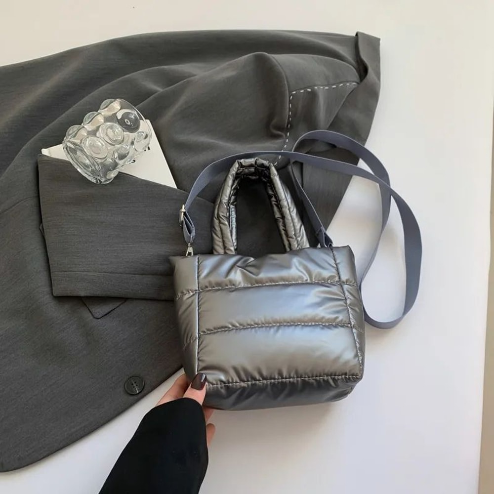 Puffer Tote Bag For Women Quilted Lightweight LargeCapacity Shoulder Handbag With Adjustable Strap 6