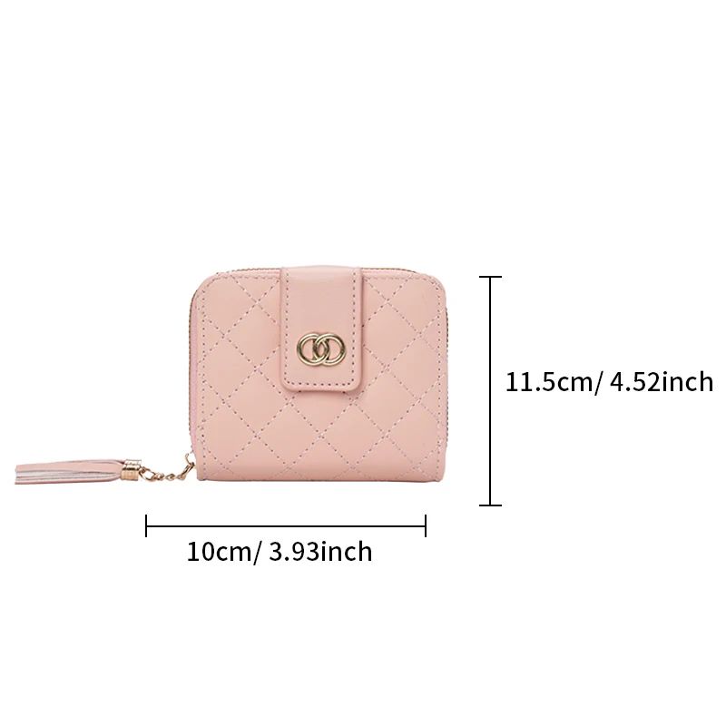 Premium Womens Minimalist Short Wallet Large Capacity Purse With Tassel Accent 5