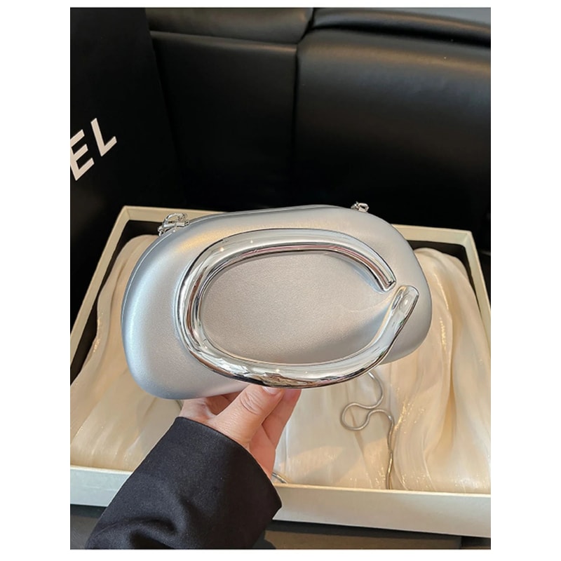 Elegant Satin Evening Clutch Bag With Chain Strap For Weddings And Parties 0