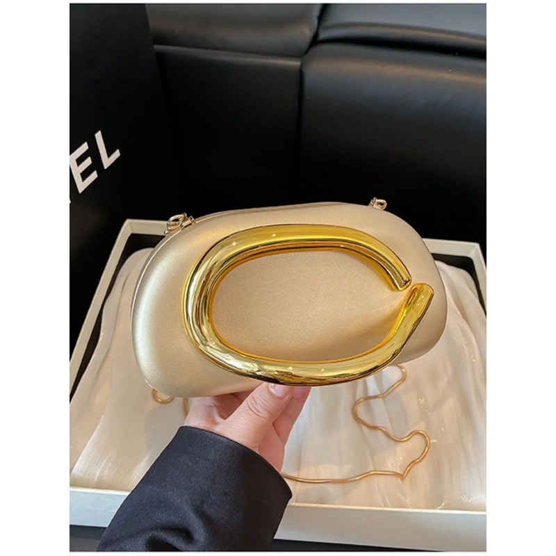 Elegant Satin Evening Clutch Bag With Chain Strap For Weddings And Parties 1