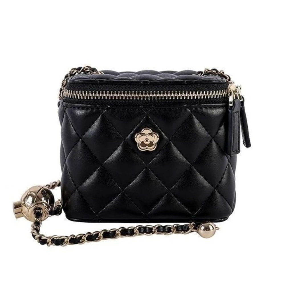 Luxury Mini Quilted Chain Crossbody Bag Elegant DiamondCheck PU Leather Handbag 5