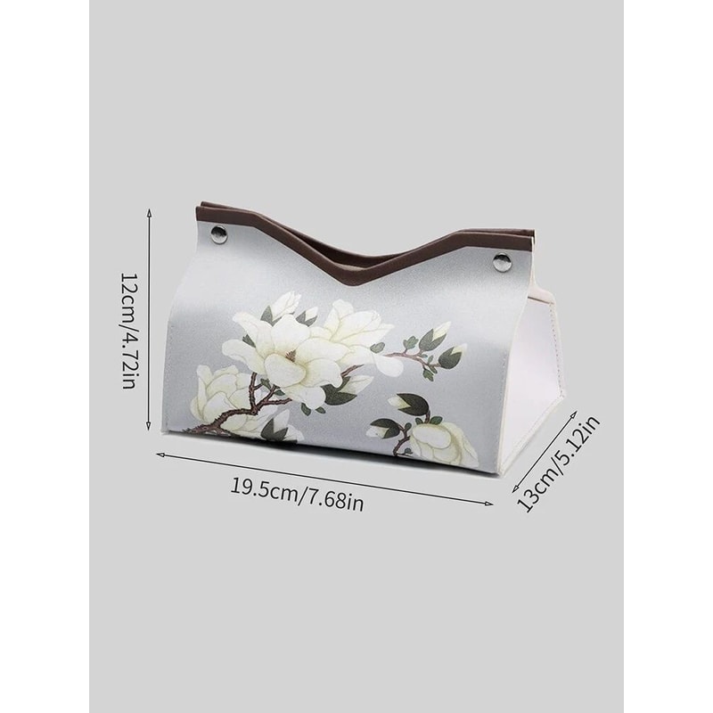 Vintage Floral PU Leather Tissue Box Cover For Living Room And Kitchen Decor 5