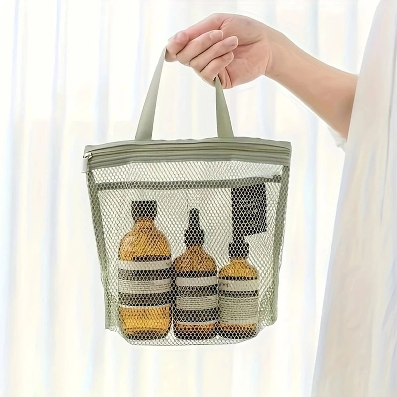Breathable Mesh Makeup Toiletry Storage Bag Lightweight LargeCapacity Organizer 7