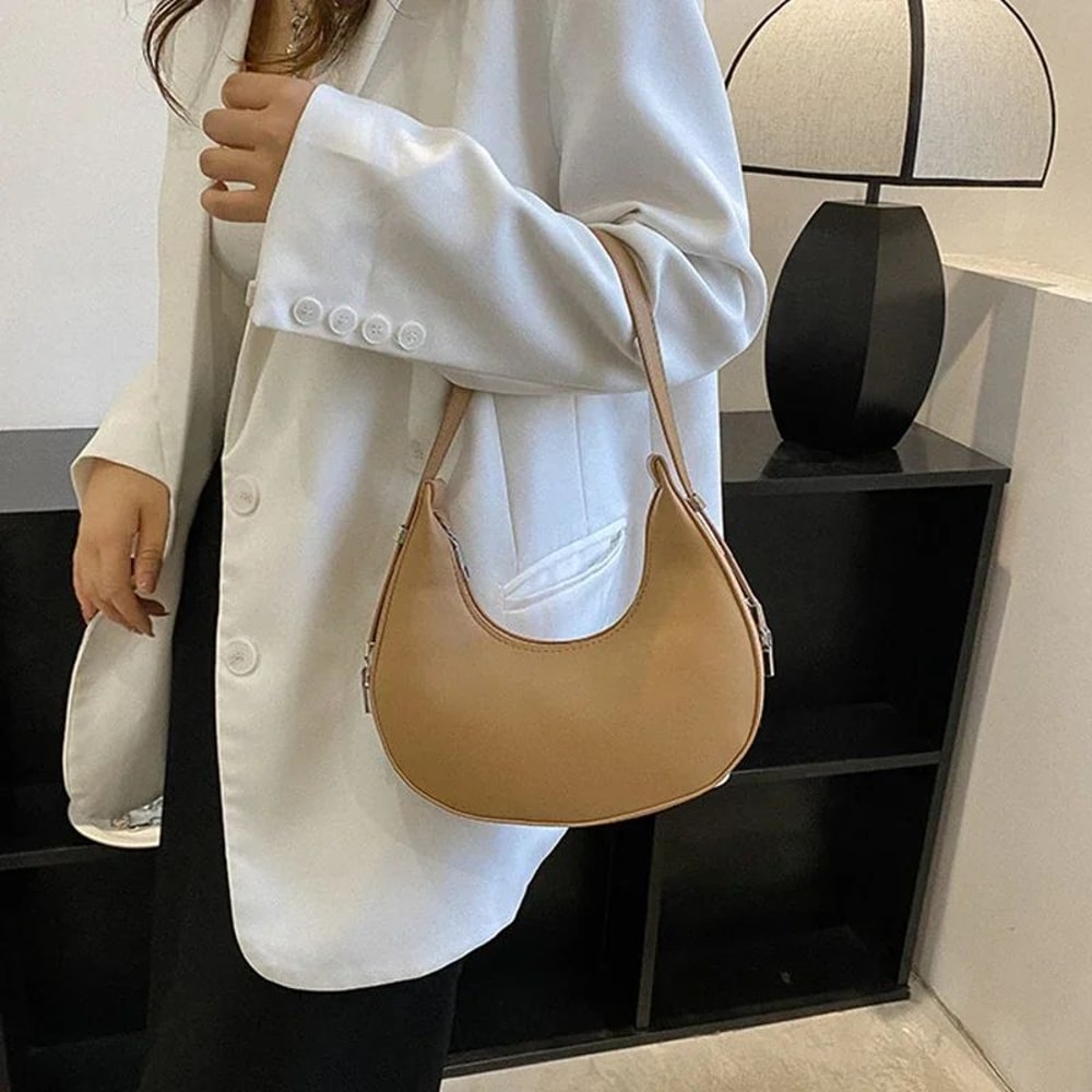 Vintage Chic Crescent Underarm Bag Elegant Shoulder Handbag For Women 2