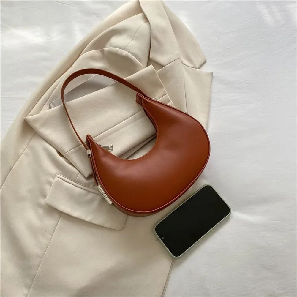 Vintage Chic Crescent Underarm Bag Elegant Shoulder Handbag For Women 3
