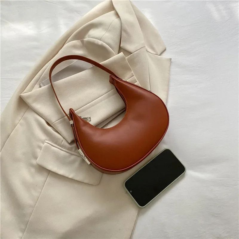 Vintage Chic Crescent Underarm Bag Elegant Shoulder Handbag For Women 3