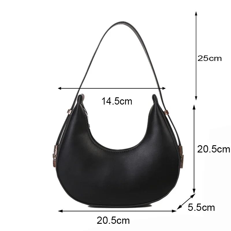 Vintage Chic Crescent Underarm Bag Elegant Shoulder Handbag For Women 5