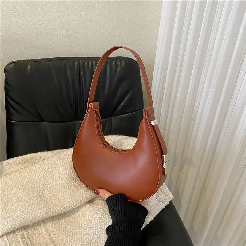 Vintage Chic Crescent Underarm Bag Elegant Shoulder Handbag For Women 7