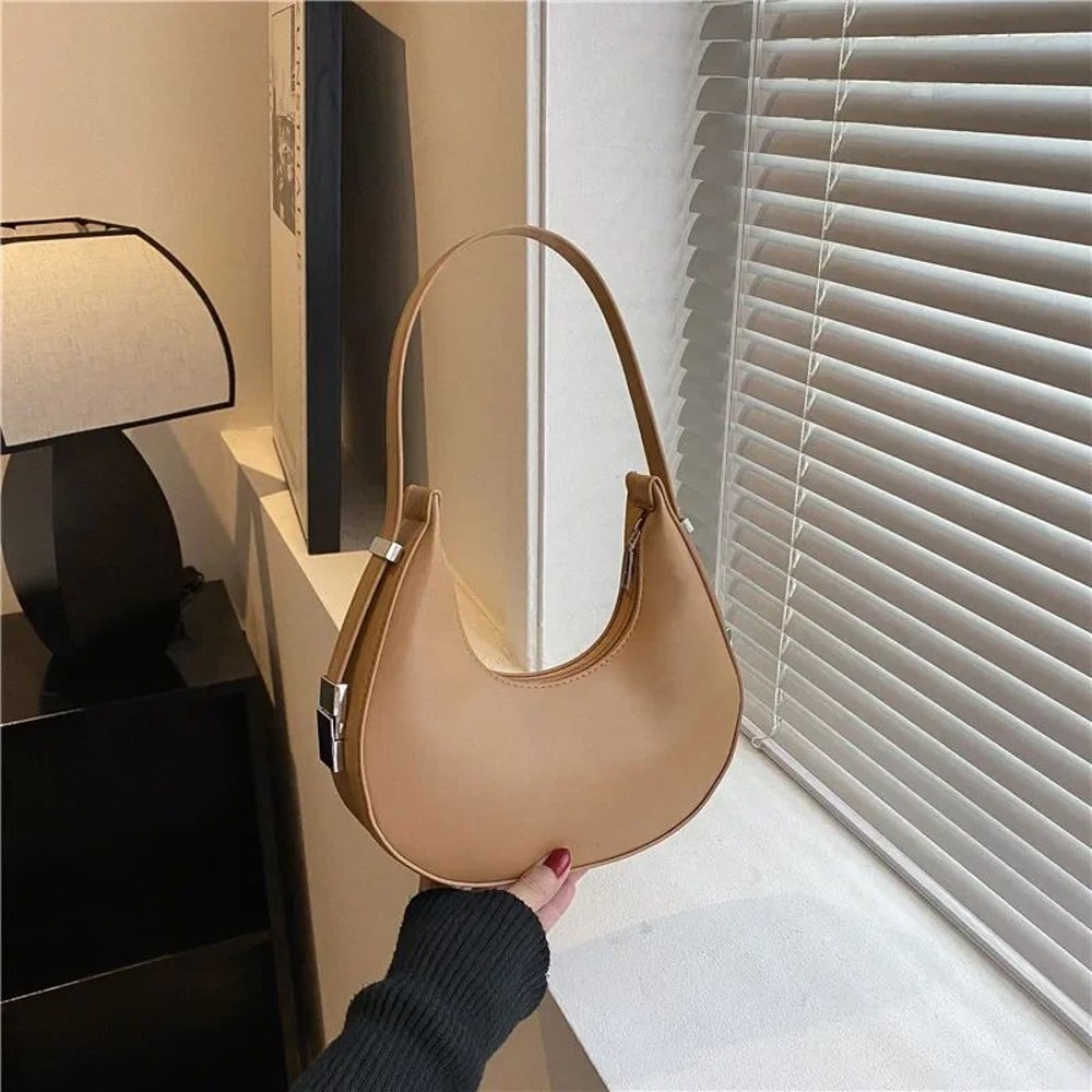 Vintage Chic Crescent Underarm Bag Elegant Shoulder Handbag For Women 9
