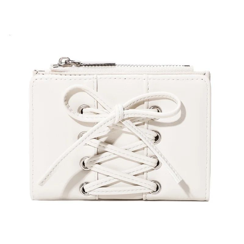 Compact Bow Minimalist Zipper Card Coin Purse Stylish Short Wallet With Large Capacity 11