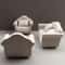 Cozy Neutral Dollhouse Mini Sofa Set With Pillows For Miniature Living Room Decor 0