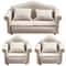 Cozy Neutral Dollhouse Mini Sofa Set With Pillows For Miniature Living Room Decor 8