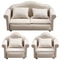 Cozy Neutral Dollhouse Mini Sofa Set With Pillows For Miniature Living Room Decor 8