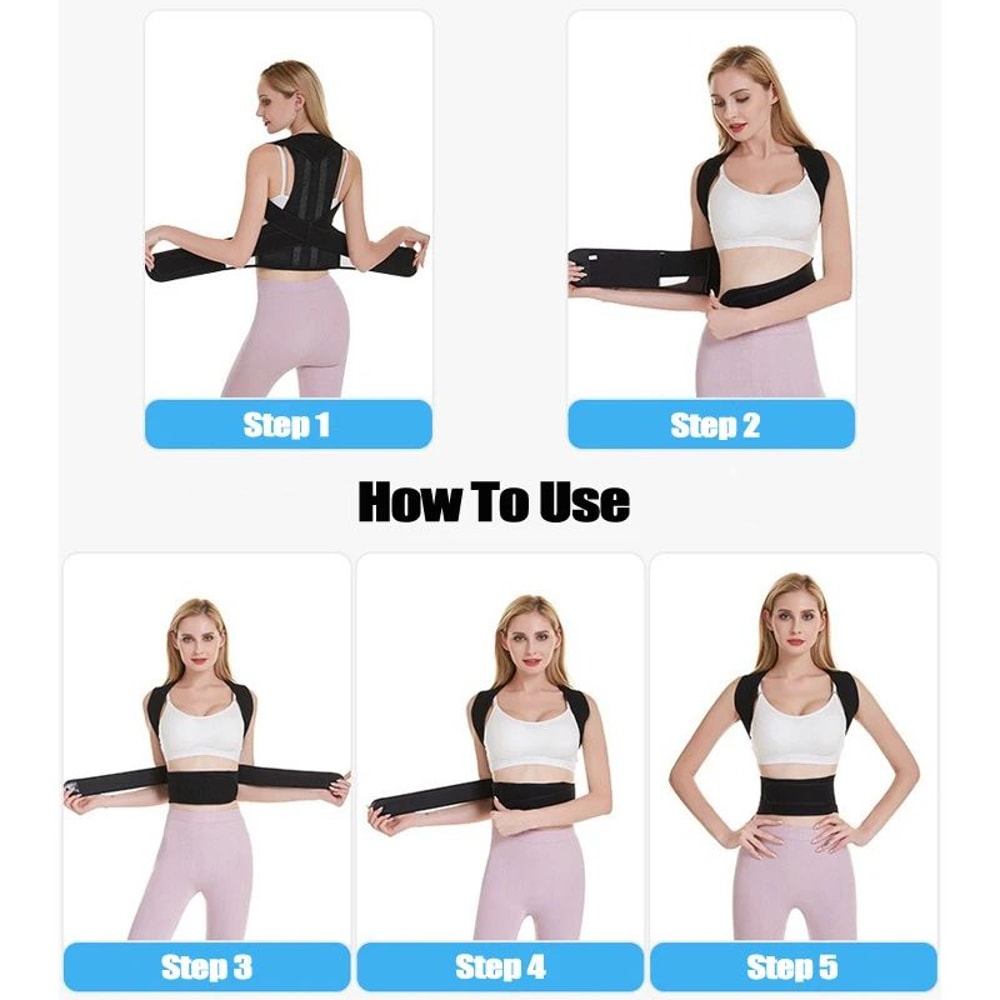 Posture Corrector Adjustable Back Posture Brace For AllDay Shoulder Back Support 2