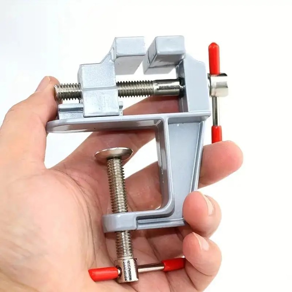 Mini Aluminum Bench Vise Table Clamp Compact Mini Bench Vise For DIY Crafting Electronics 2