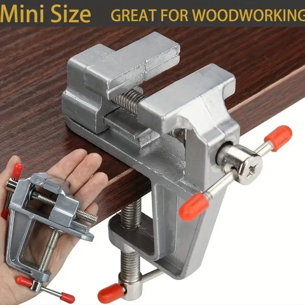 Mini Aluminum Bench Vise Table Clamp Compact Mini Bench Vise For DIY Crafting Electronics 5