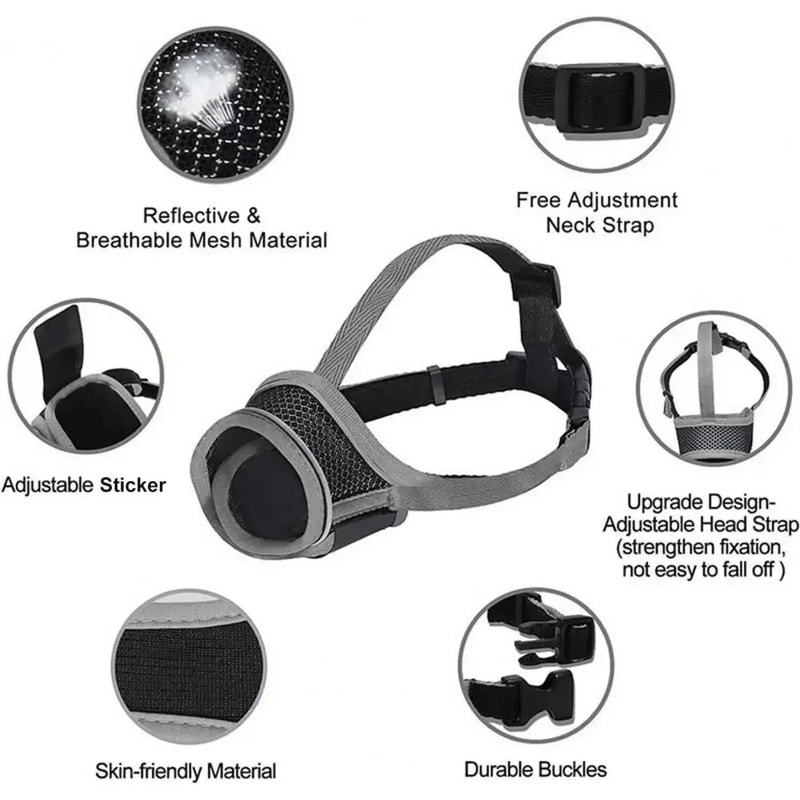 Breathable Adjustable Dog Muzzle For Calm Walks Safer Handling 4