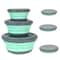 Collapsible Silicone Lunch Box Set With Lids Portable Camping Picnic Food Containers 3Piece 0