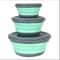 Collapsible Silicone Lunch Box Set With Lids Portable Camping Picnic Food Containers 3Piece 7