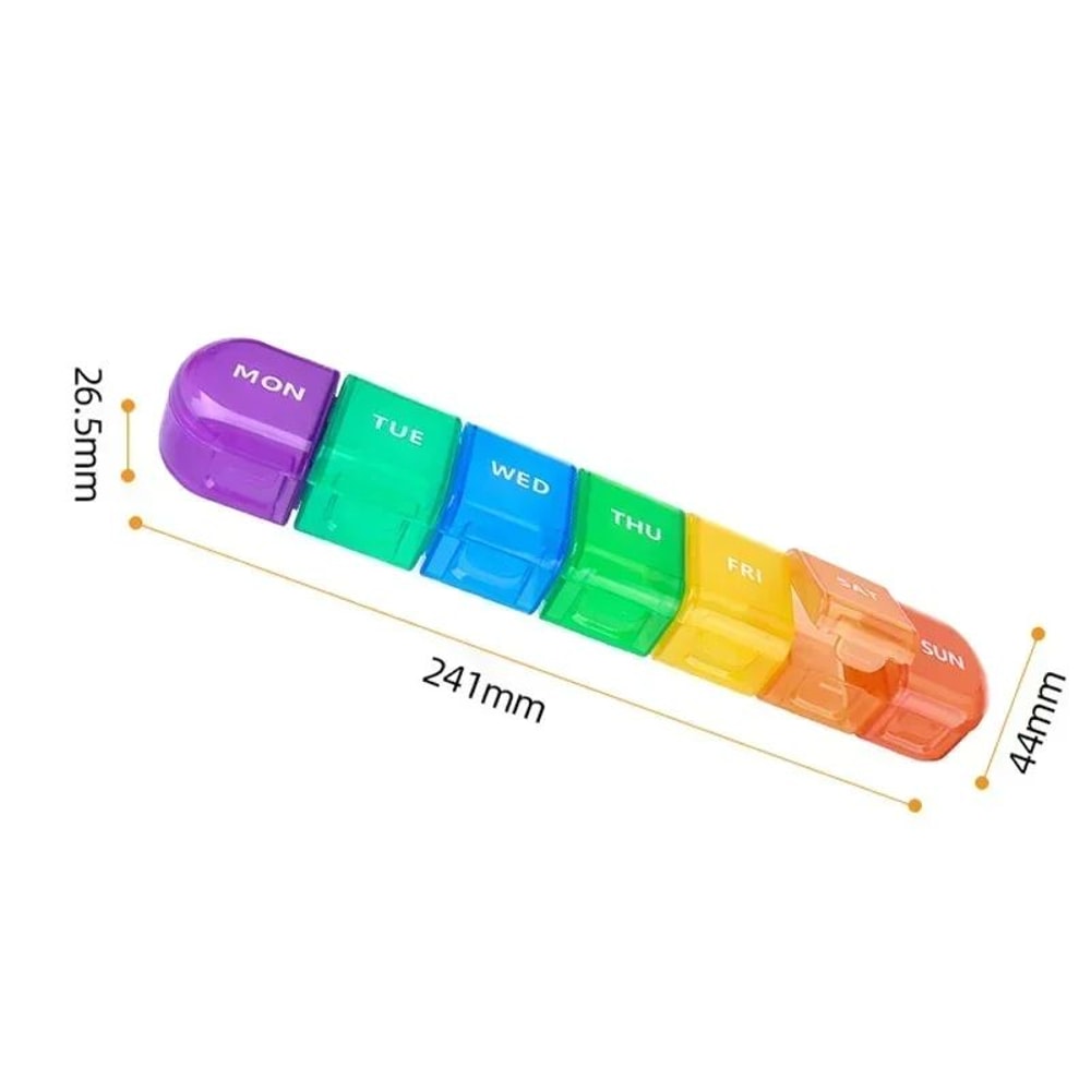 Premium 7Day Weekly Pill Organizer Box With Removable Capsule Holders Compact Medicine Storage Cas 4