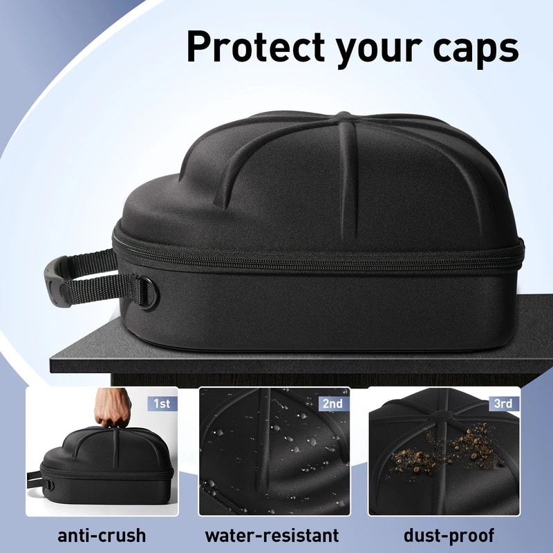 Hard Shell Hat Travel Case EVA Baseball Cap Carrying Case To Protect Store And Display Caps 4